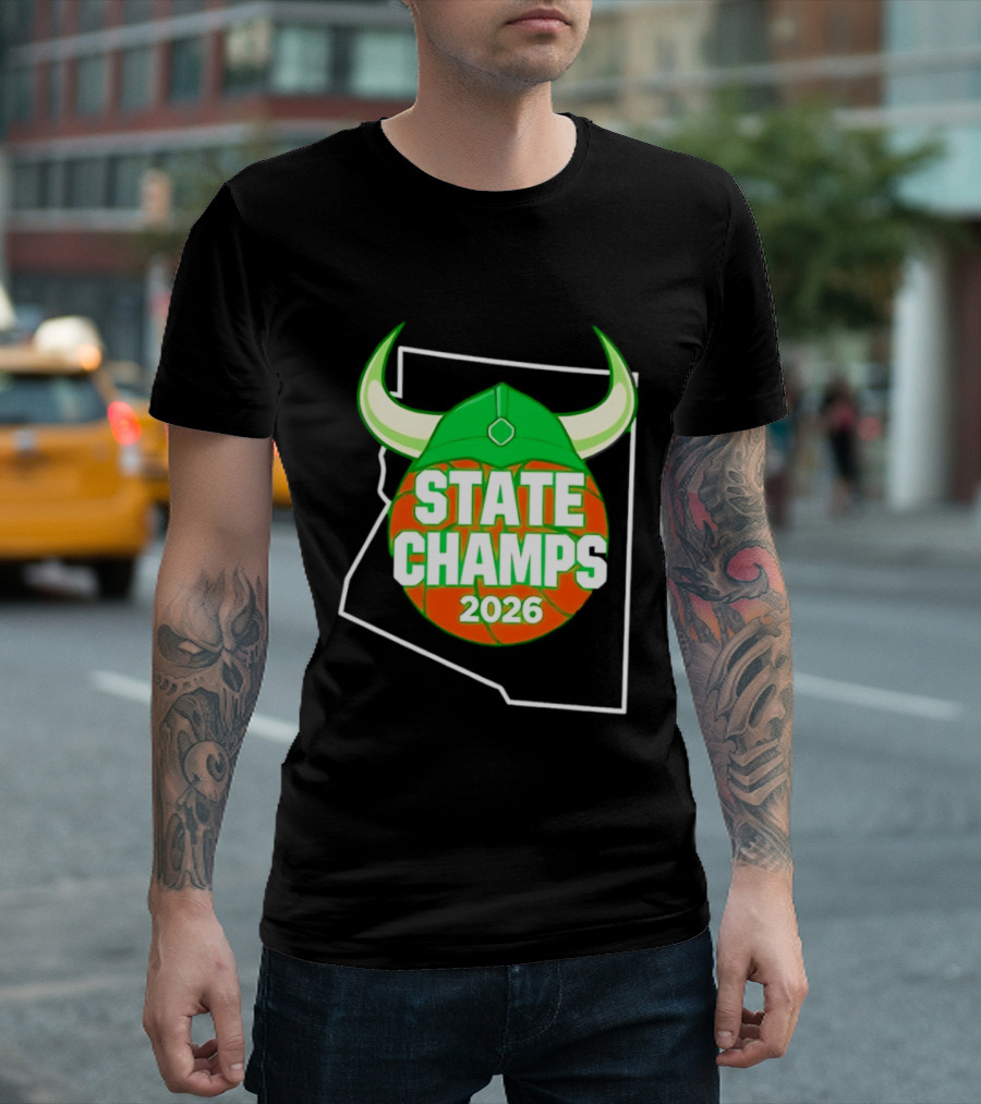 State Champs 2026 Arizona Basketball Viking Helmet T-Shirt
