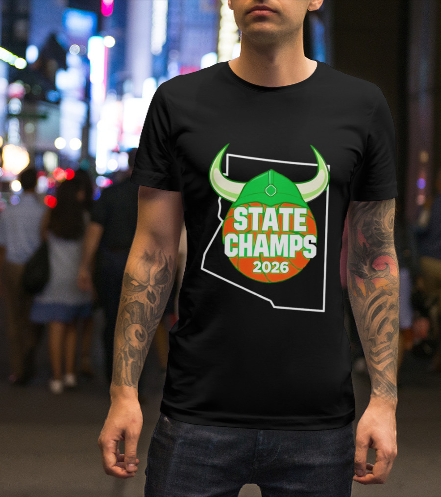 State Champs 2026 Arizona Basketball Viking Helmet T-Shirt