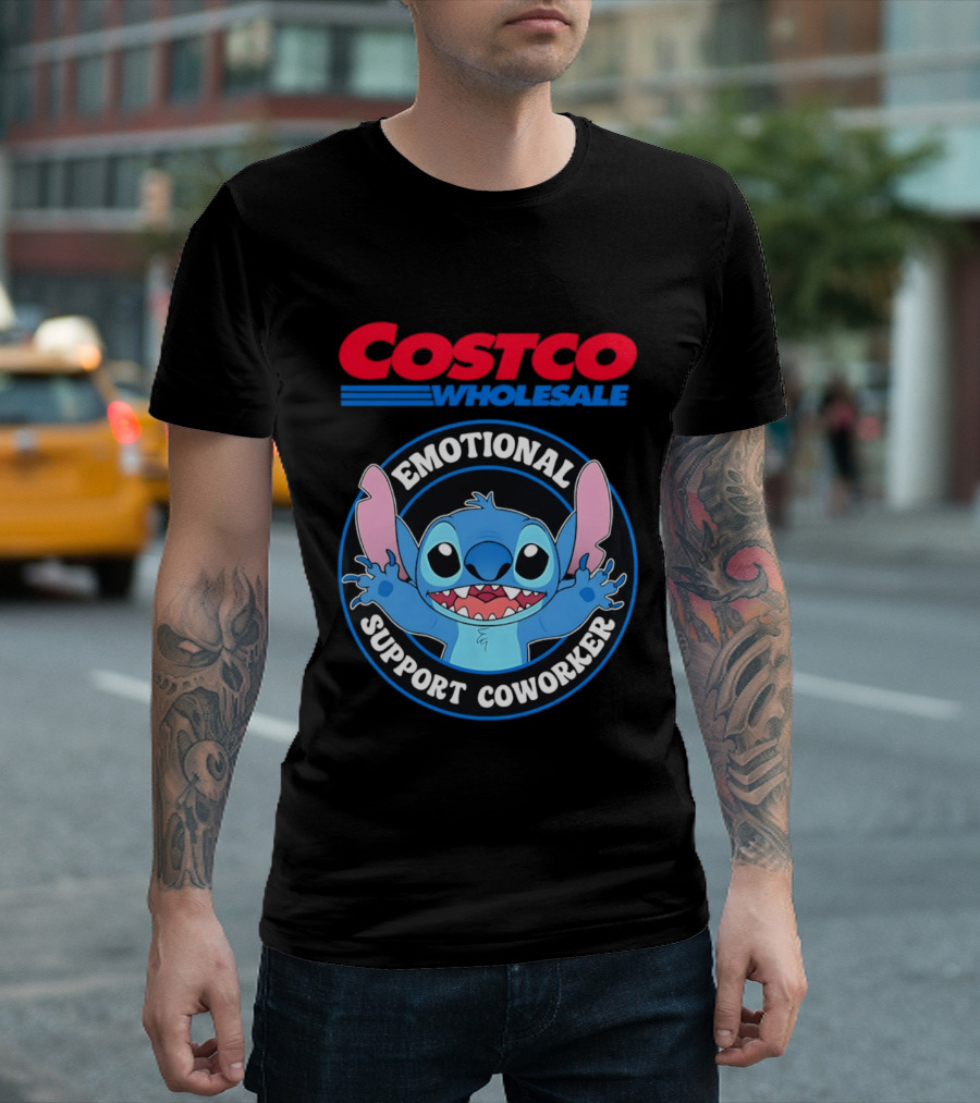 Costco Wholesale Emotional Support Coworker Stitch T-Shirt