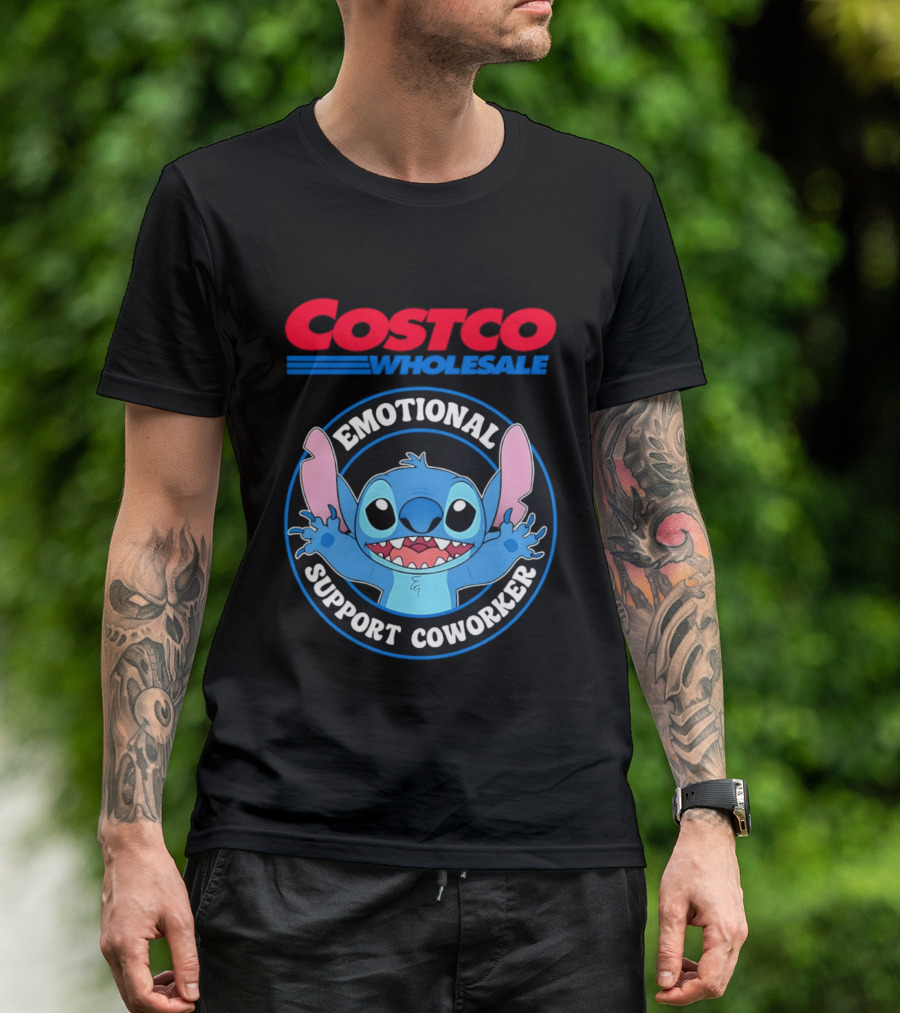 Costco Wholesale Emotional Support Coworker Stitch T-Shirt