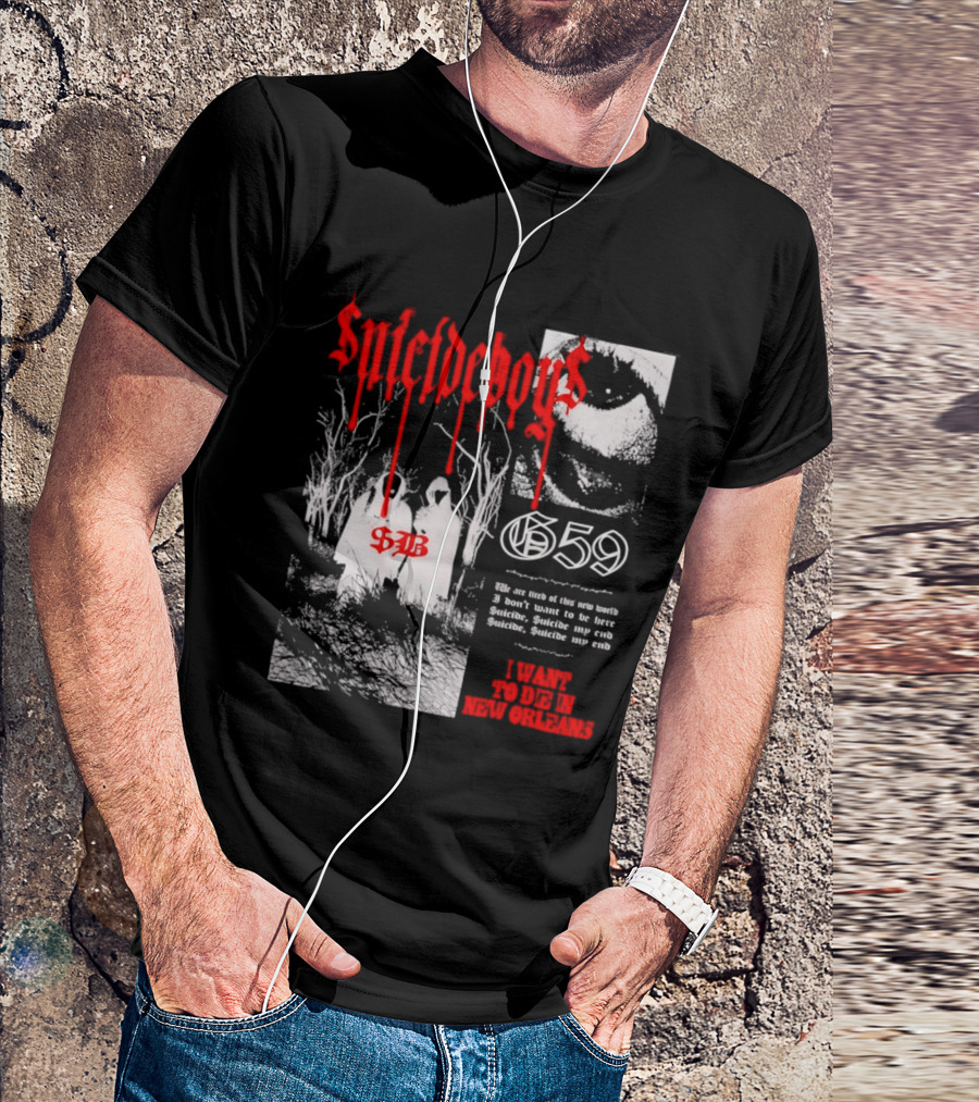 Suicideboys 659 I Want To Die In New Orleans 9AB Text Trees T-Shirt