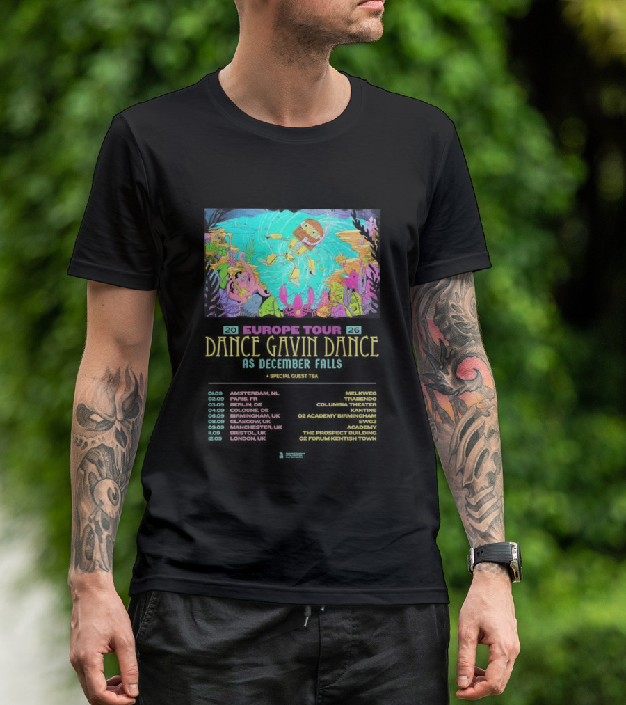 Dance Gavin Dance As December Falls 2026 UK EU Tour Schedule Dates T-Shirt