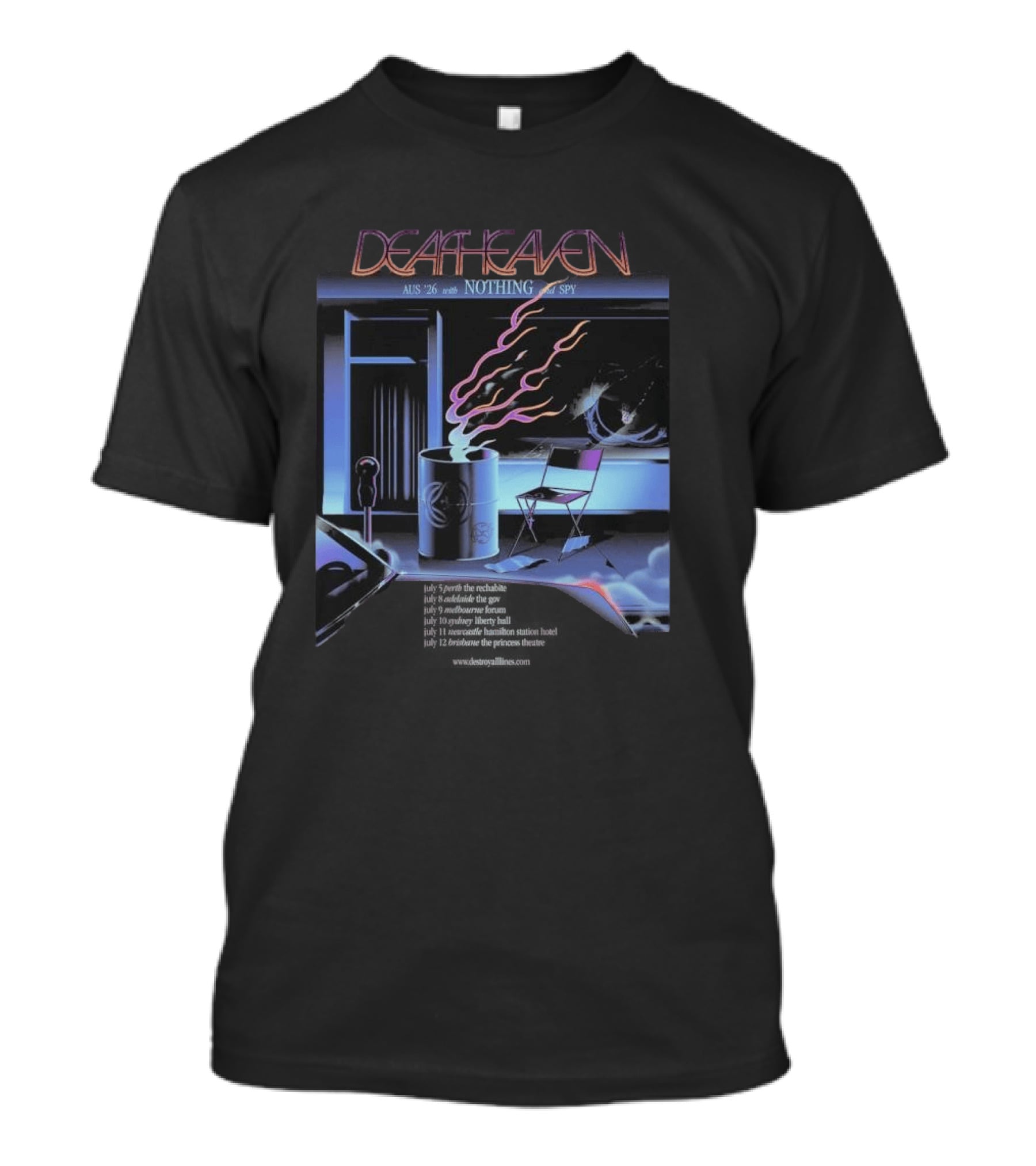 Deafheaven AUS NZ 2026 Tour With Nothing And Spy Retro Aesthetic T-Shirt