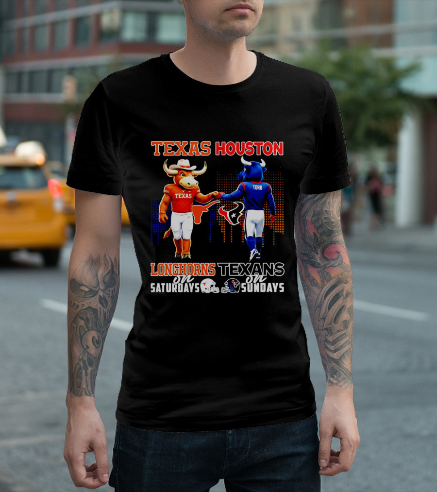 Texas Longhorns Texas Houston Toro Saturdays Sundays T-Shirt