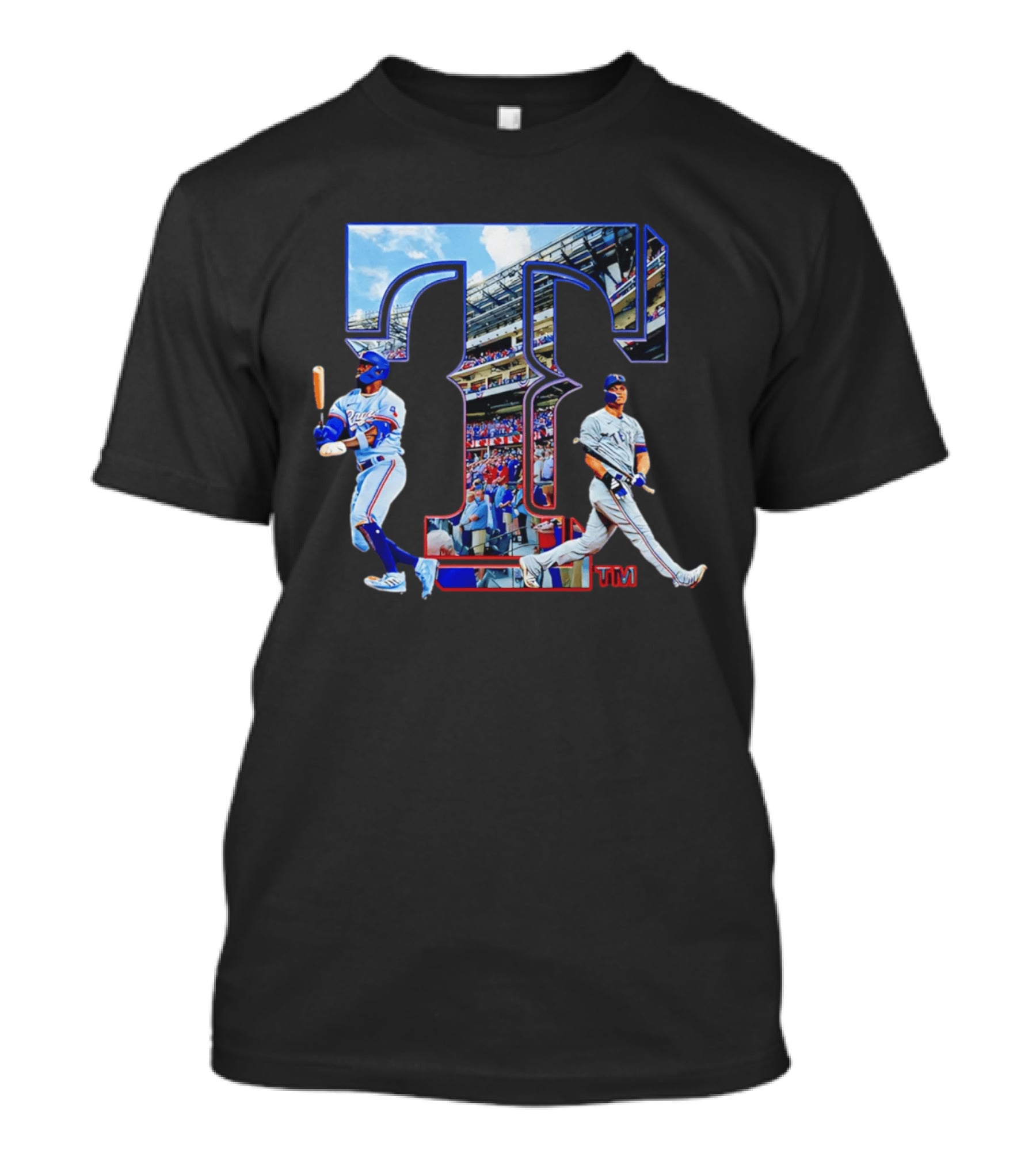 Texas Rangers Stadium Baseball Players T-Shirt