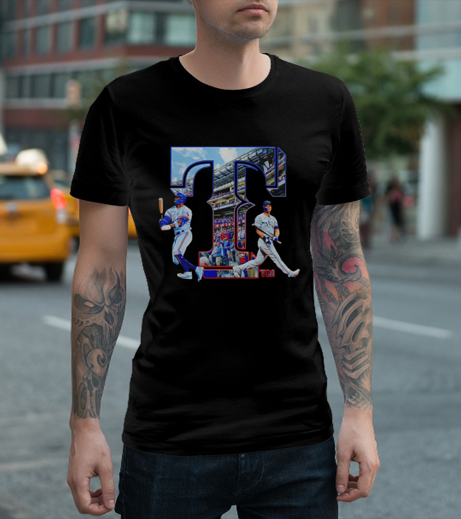 Texas Rangers Stadium Baseball Players T-Shirt