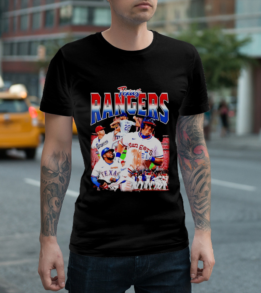 Texas Rangers Celebrate Baseball Team Collage 2025 T-Shirt