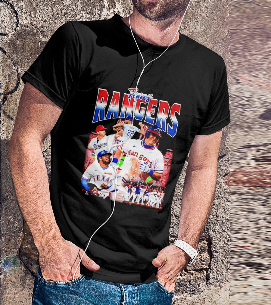 Texas Rangers Celebrate Baseball Team Collage 2025 T-Shirt