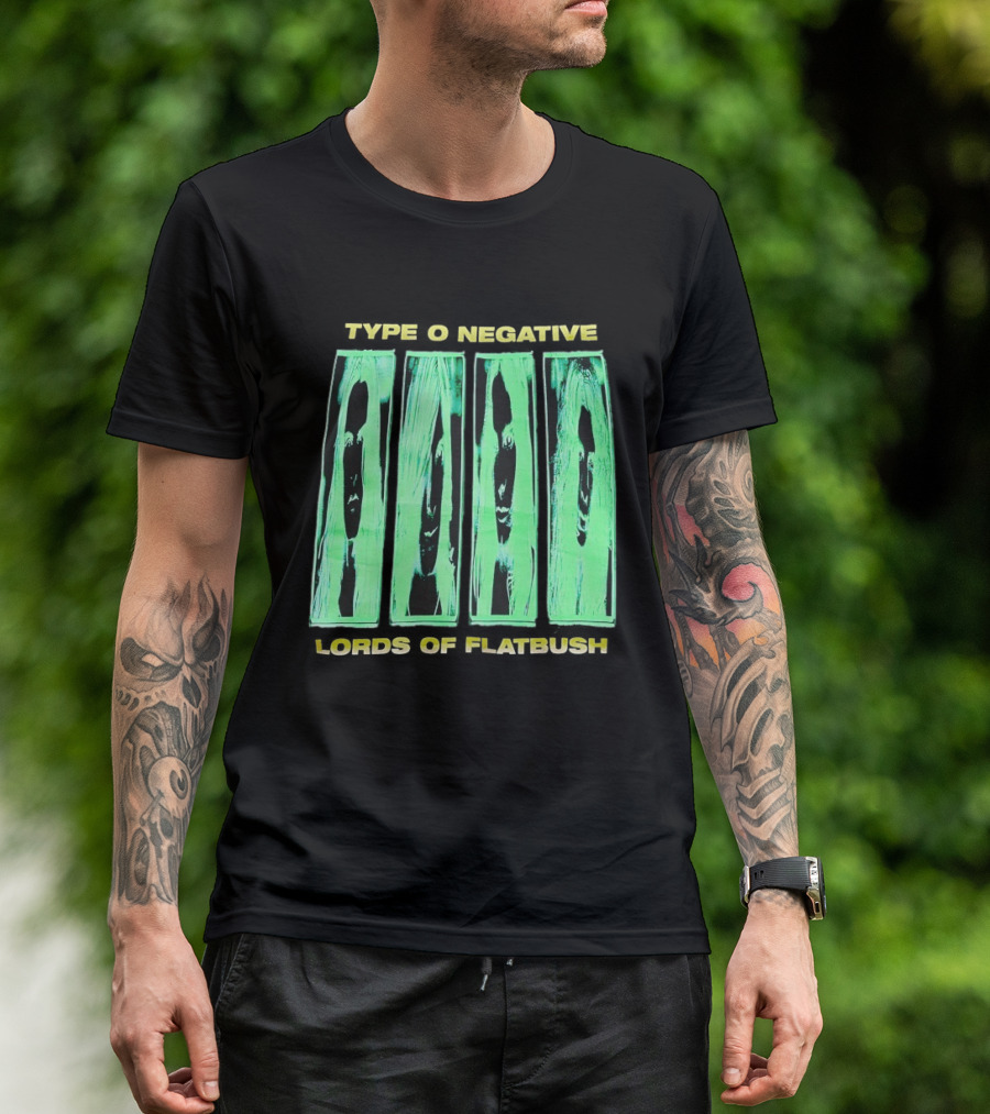 Type O Negative Lords Of Flatbush Distorted Woodgrain Faces T-Shirt