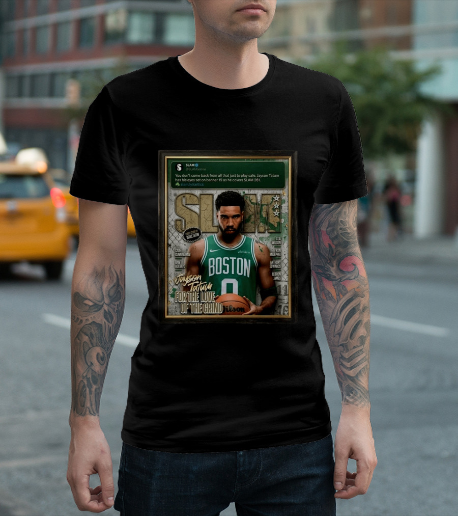 SLAM 261 Jayson Tatum Boston Celtics For The Love Of The Grind Gold Medal Edition With NBA Stars LeBron James And Cade Cunningham T-Shirt