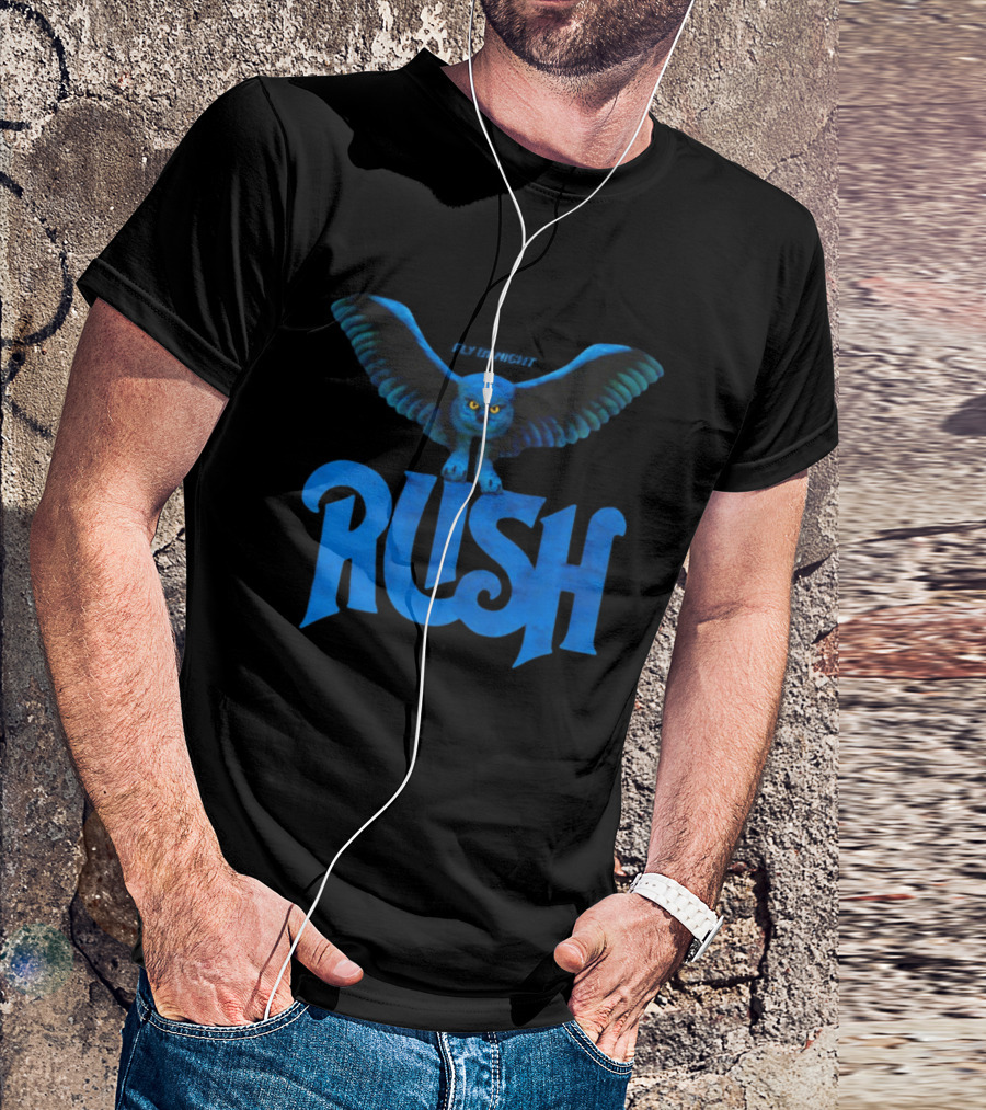 Rush Fly By Night Owl Album Art Iconic Rock Band T-Shirt