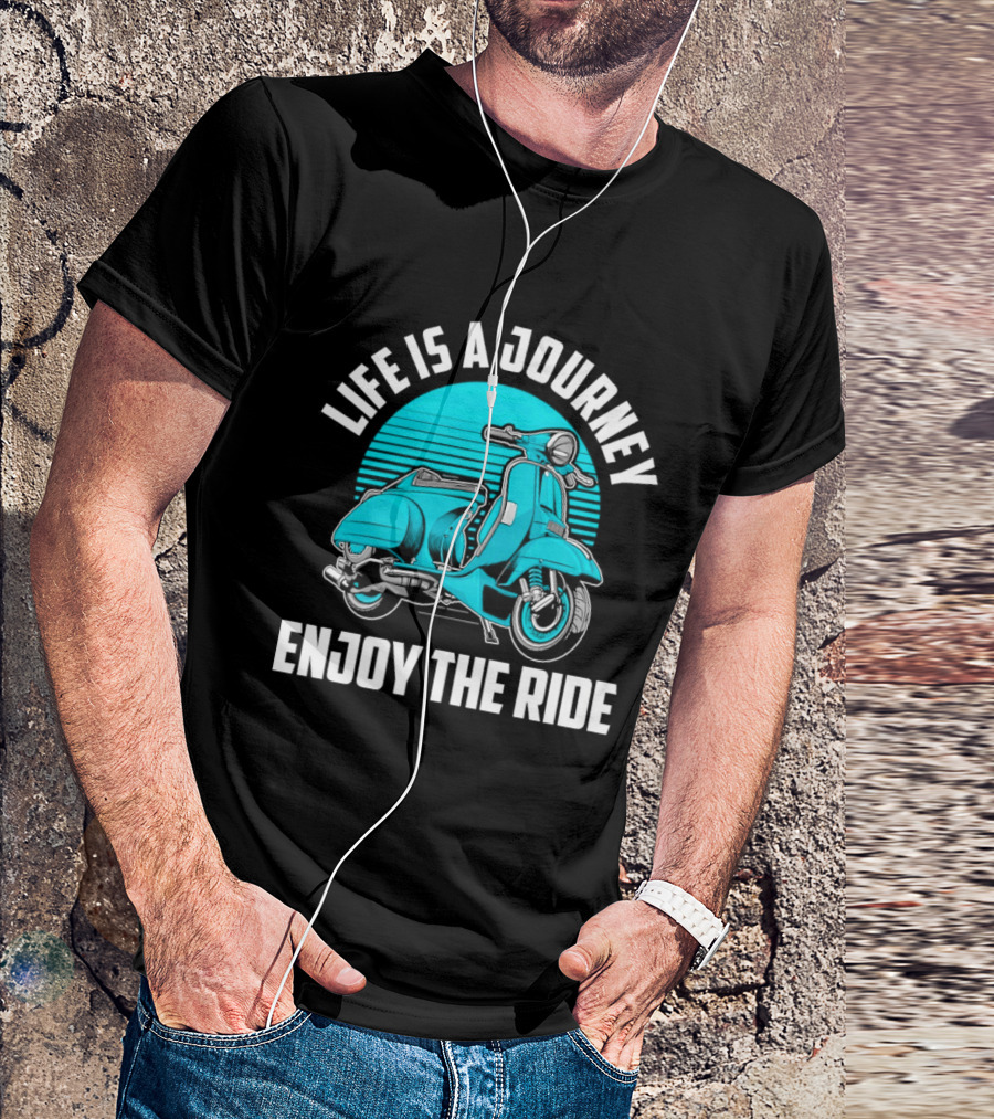 Life Is A Journey Enjoy The Ride Blue Scooter T-Shirt
