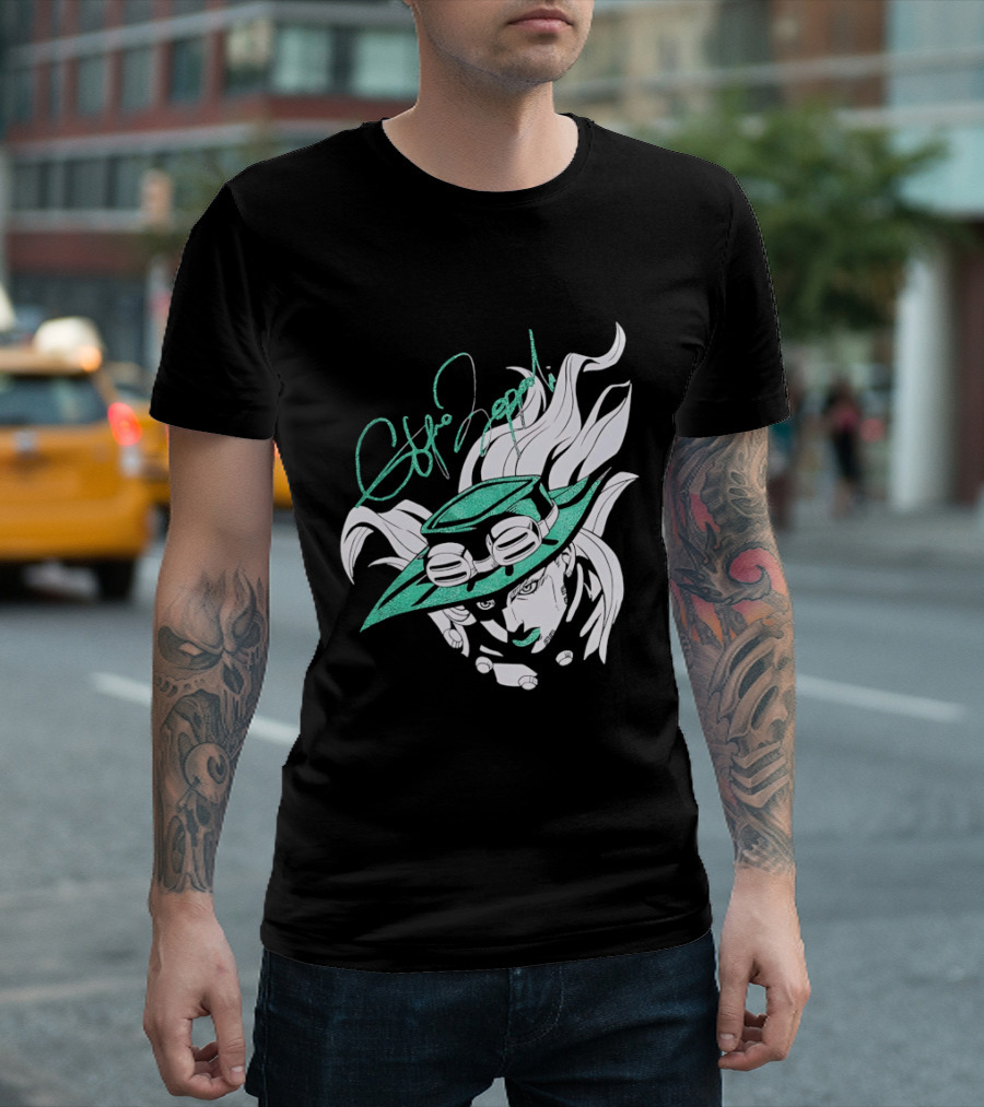 Gyro Zeppeli Jojo's Bizarre Adventure Illustration Signature T-Shirt