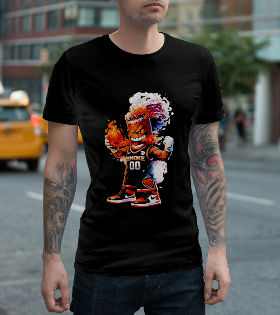 Strizzo Tampa Bay Smoke Cartoon Basketball Flames T-Shirt