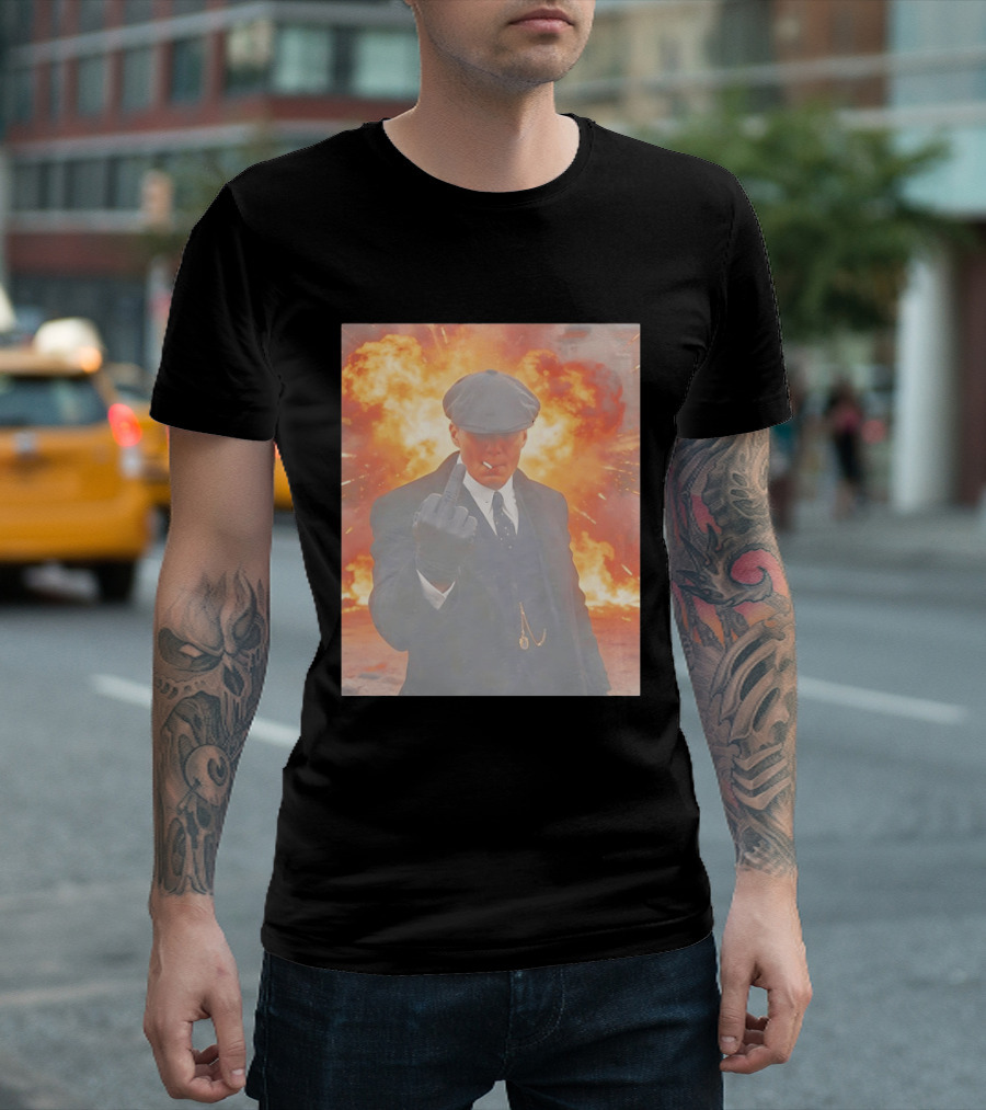 Peaky Blinders Shelby Explosion Middle Finger Iconic Scene T-Shirt