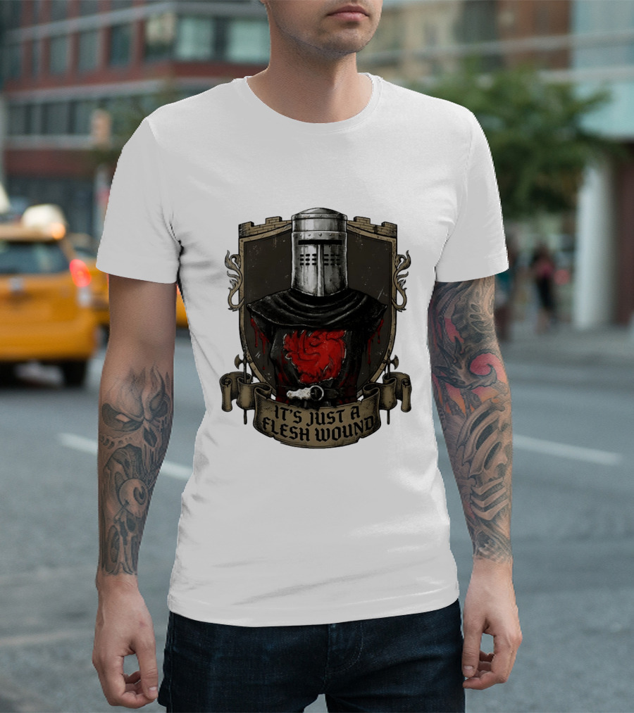 Monty Python Black Knight It's Just A Flesh Wound Holy Grail Movie T-Shirt
