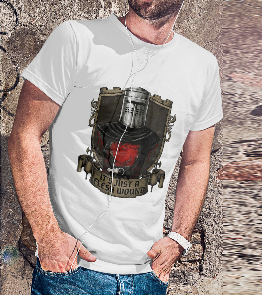 Monty Python Black Knight It's Just A Flesh Wound Holy Grail Movie T-Shirt