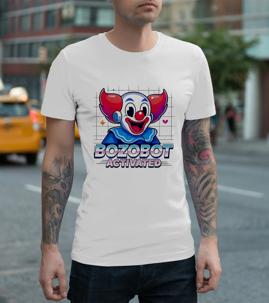 Bozo The Clown Bozobot Activated Retro Robot Clown Aesthetic T-Shirt