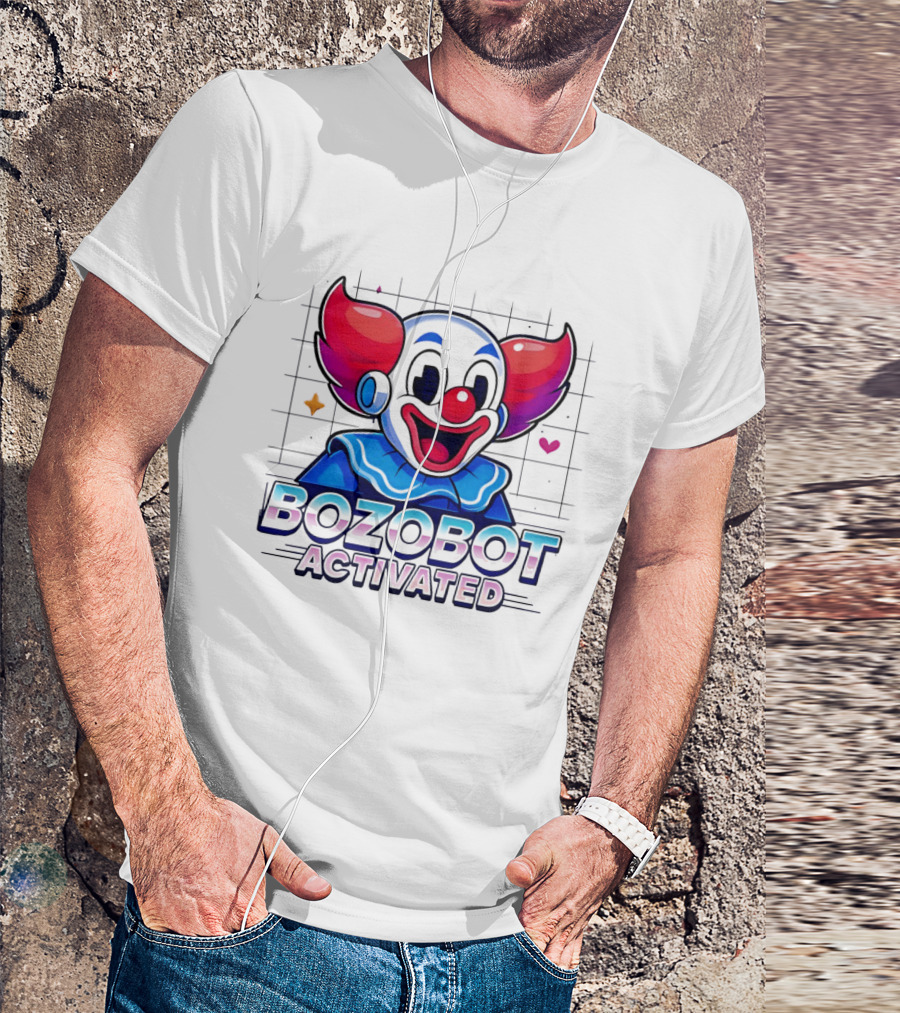 Bozo The Clown Bozobot Activated Retro Robot Clown Aesthetic T-Shirt