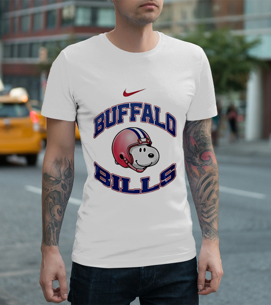 Buffalo Bills Snoopy Football 2026 Nike Collaboration T-Shirt