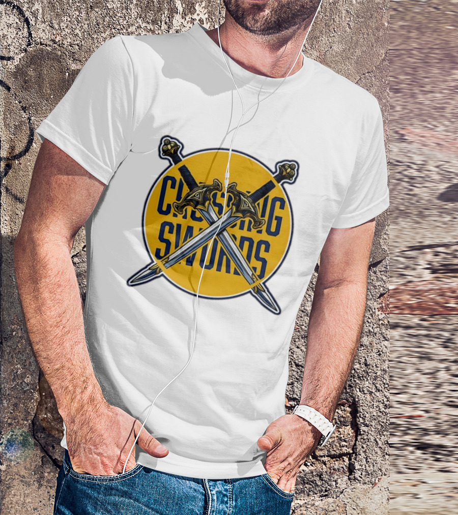 Crossing Swords Podcast Emblem Medieval Sword T-Shirt