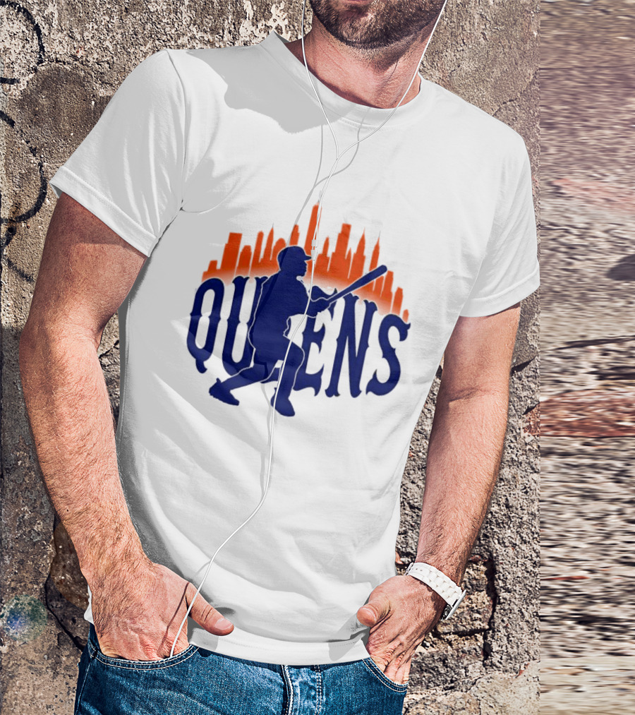 New York Mets Queens Baseball Skyline MLB T-Shirt