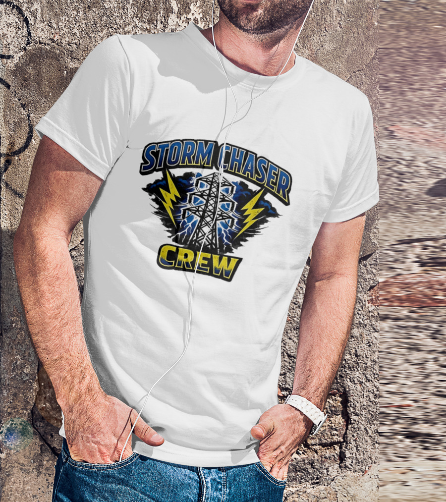 Storm Chaser Crew High Voltage Power Pole Lightning T-Shirt