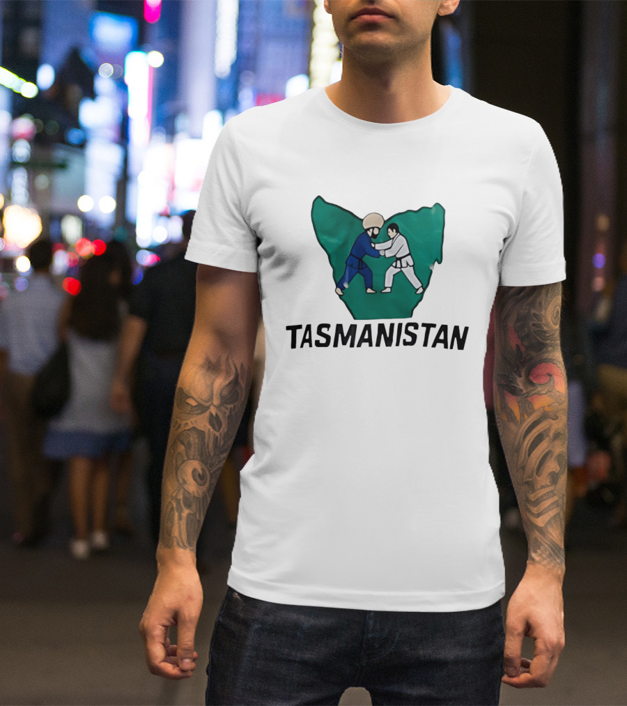 Tasmanistan Judo Cartoon Tasmania Map T-Shirt