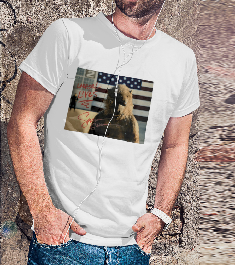 Weasel Lives The Suicide Squad American Flag Scene T-Shirt