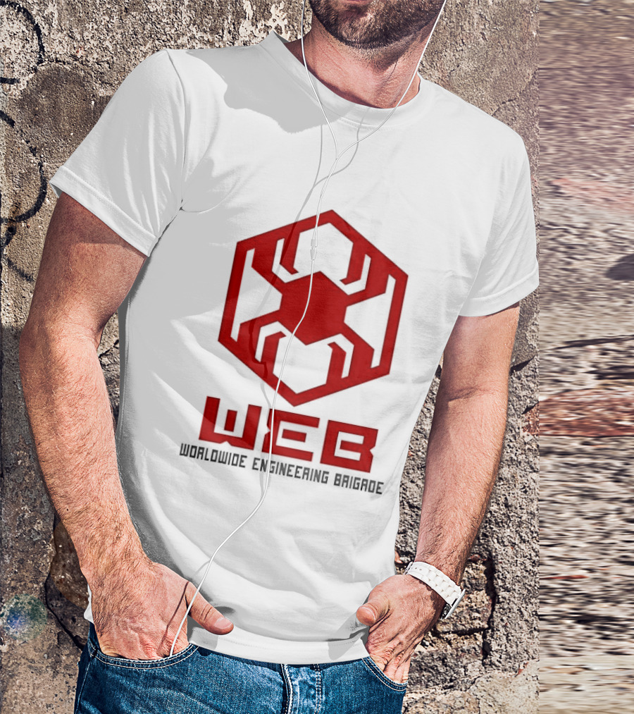 WEB Worldwide Engineering Brigade Red Spider Hexagon T-Shirt