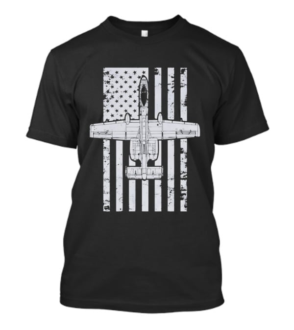 A 10 Warthog American Flag Distressed T-Shirt