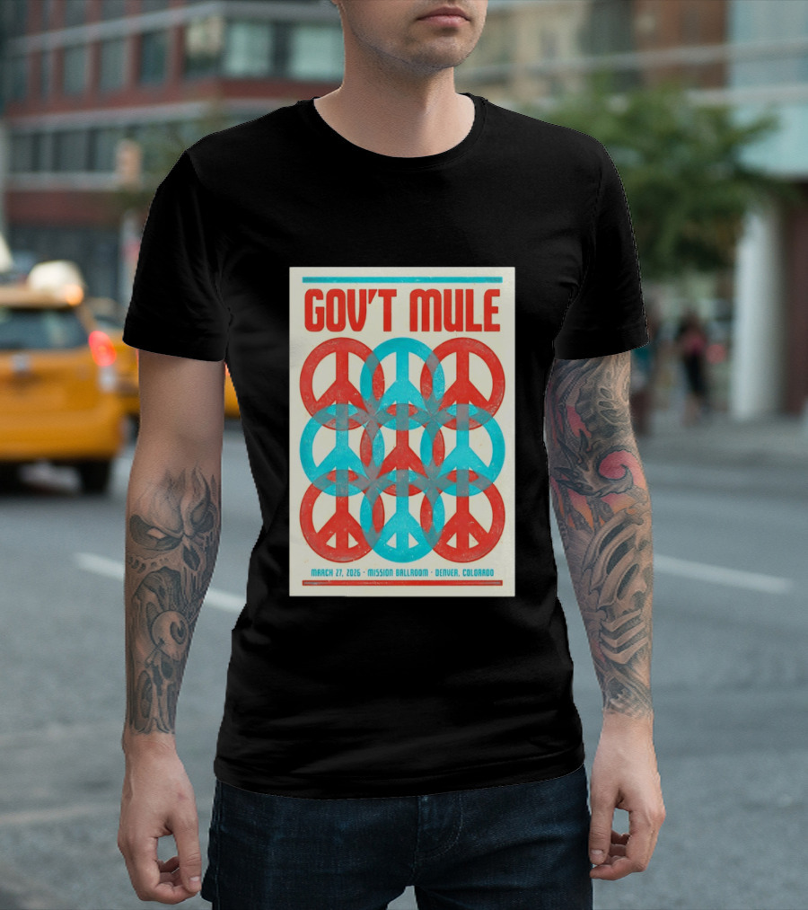 Gov't Mule Mission Ballroom Denver March 27 2026 Peace T-Shirt