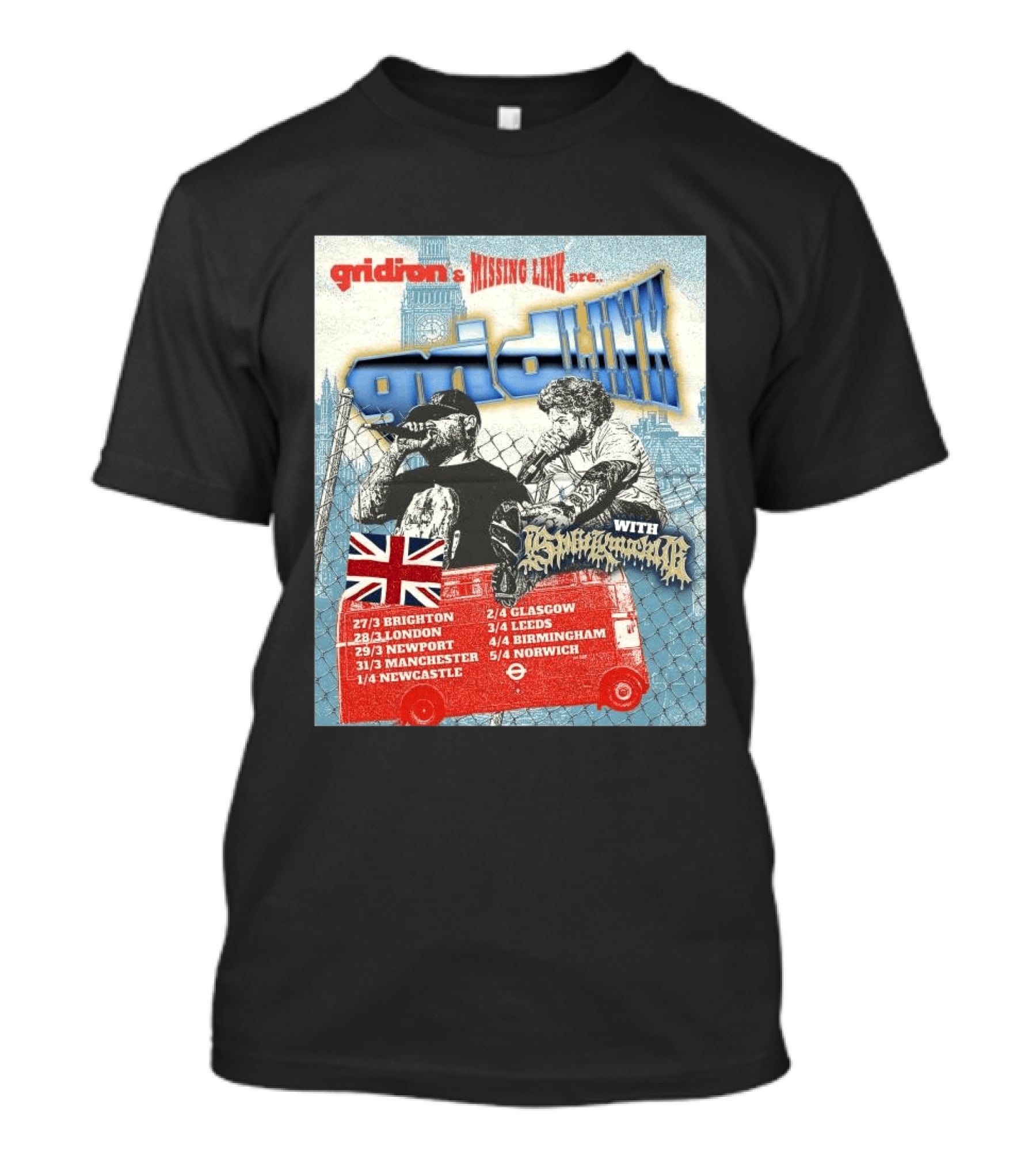 Gridiron X Missing Link UK 2026 Tour With Gridlink Dates And British Flag T-Shirt