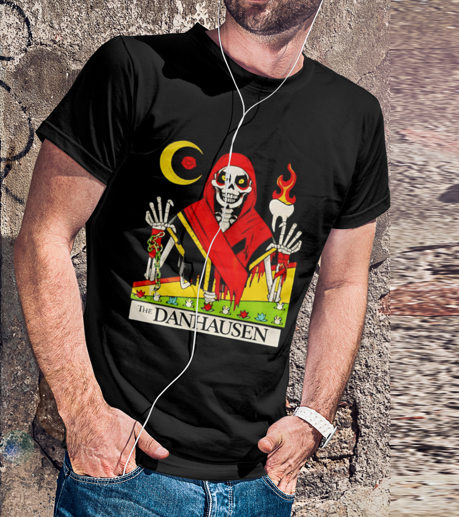 Skeleton In Red Outfit With Cursed WWE Tooth Danhausen T-Shirt