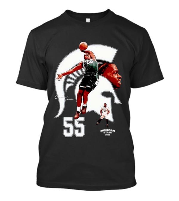 Coen Carr 55 Dunking Michigan State Spartan Basketball Player T-Shirt