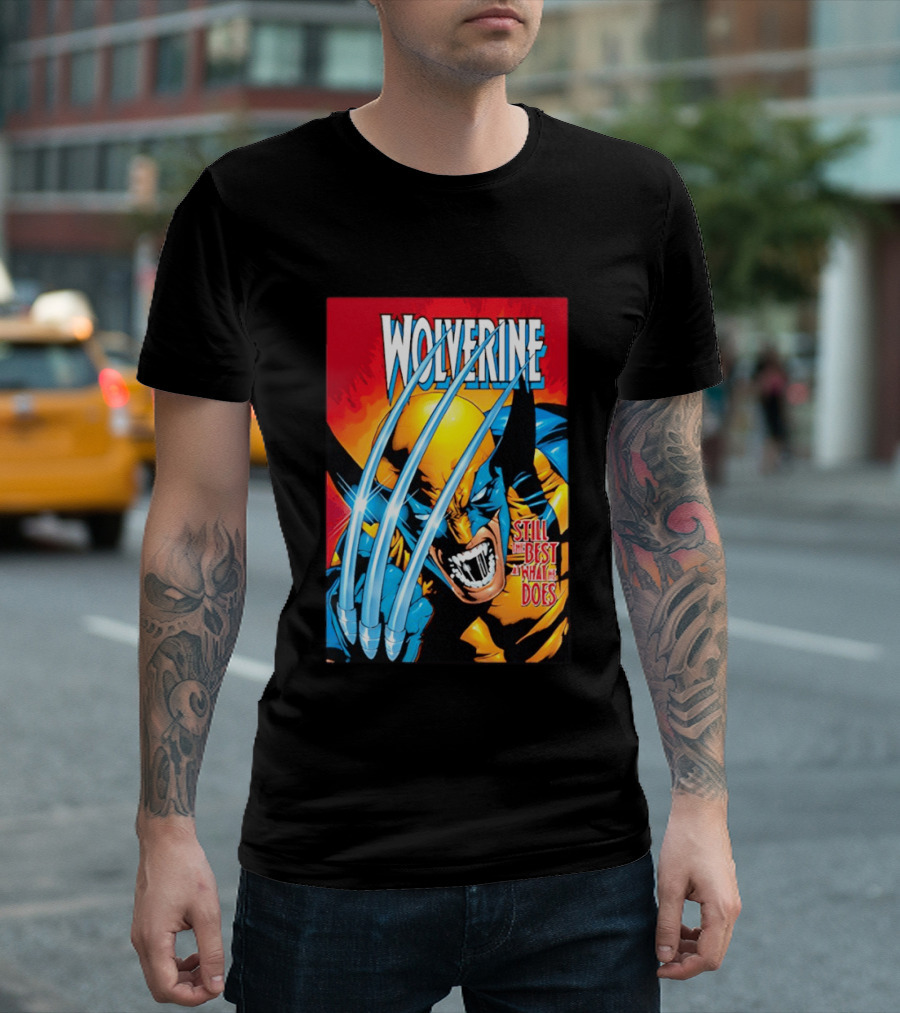 Wolverine Still The Best At What He Does Comic Style Claws Action T-Shirt