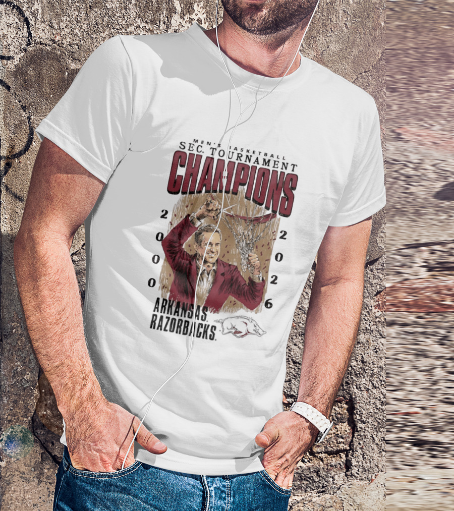 SEC Champions 2000 2026 Arkansas Razorbacks Coach Cal T-Shirt