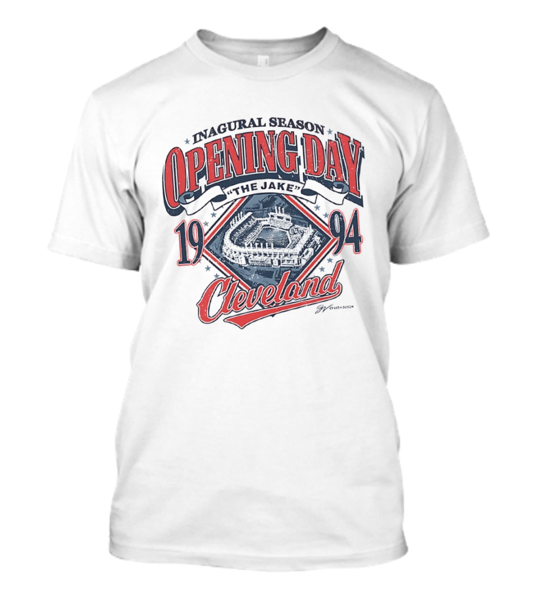 Inaugural Season Opening Day The Jake 1994 Cleveland Baseball T-Shirt