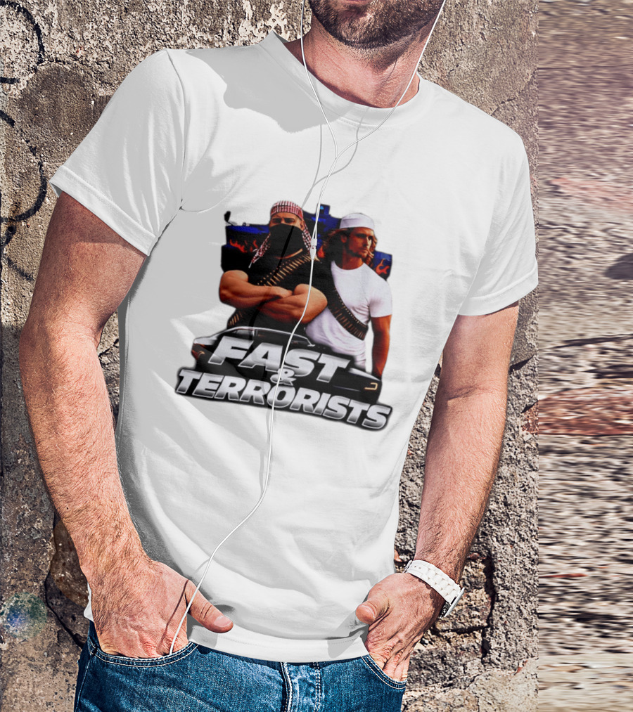 Fast & Terrorists Movie Parody With Muscle Cars And Bandolier T-Shirt