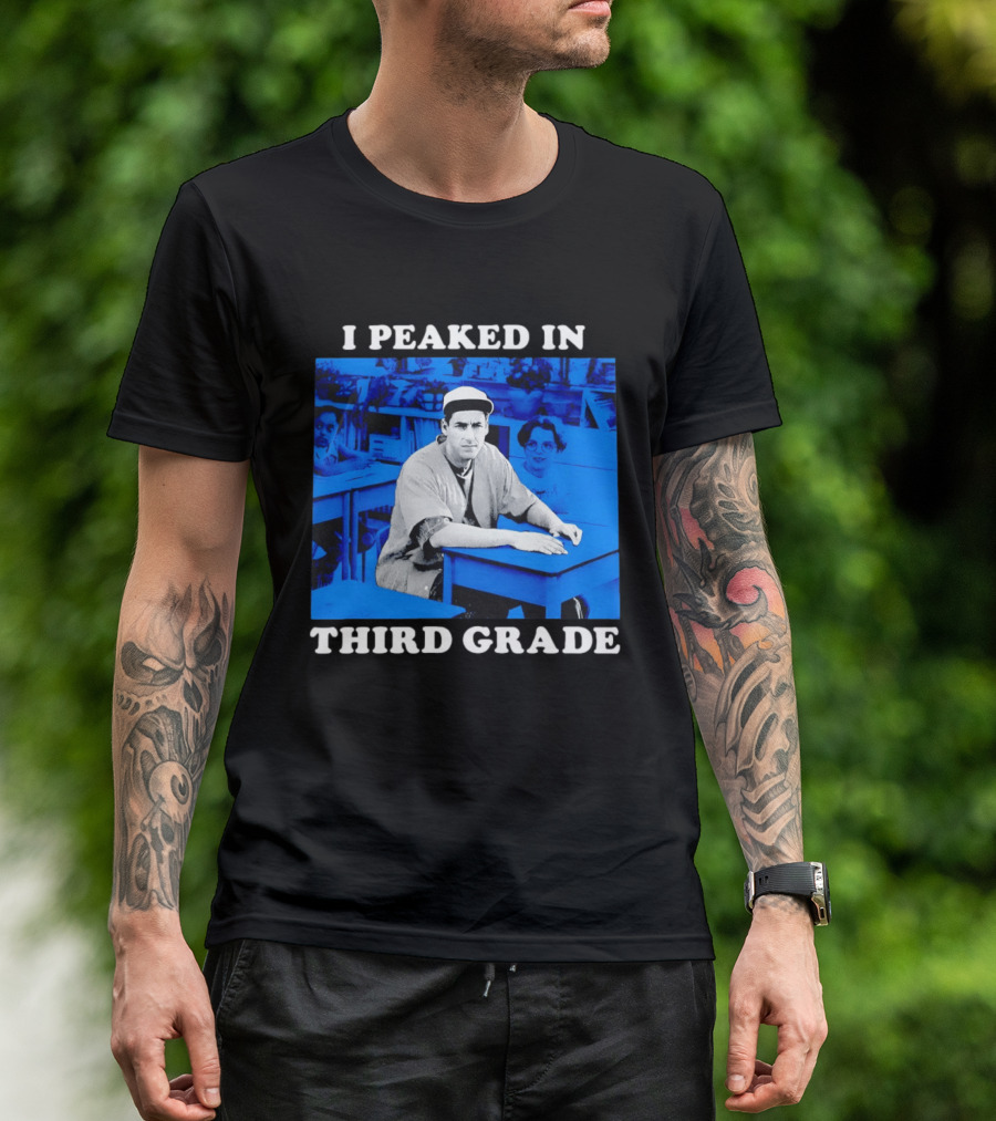 Adam Sandler I Peaked In Third Grade Billy Madison Movie Blue Classroom T-Shirt