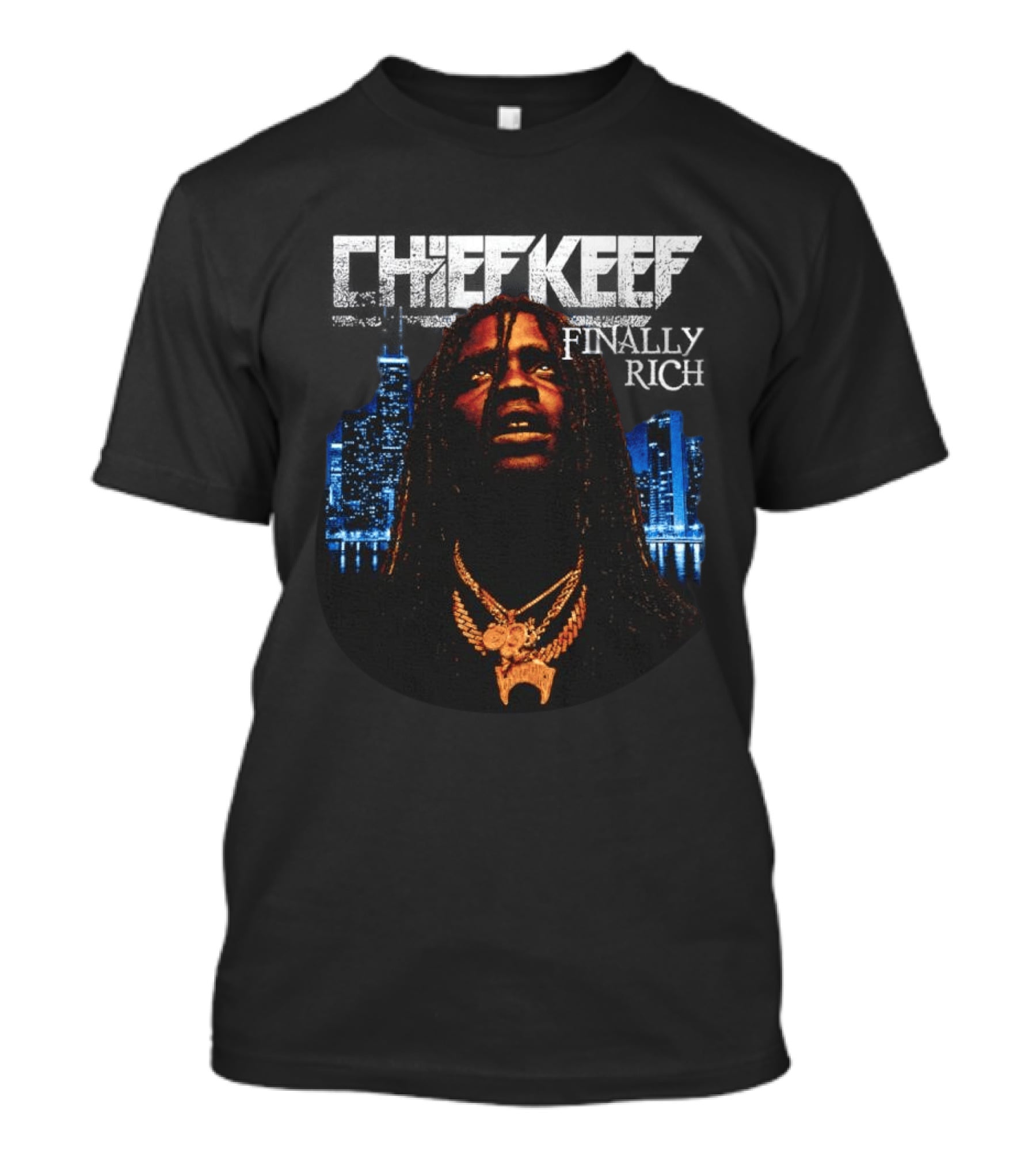 Chief Keef Finally Rich Skyline Chains T-Shirt