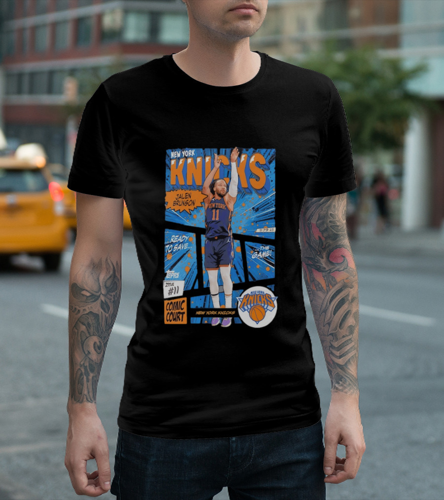 New York Knicks Jalen Brunson Comic Court Issue 11 Basketball 2026 T-Shirt