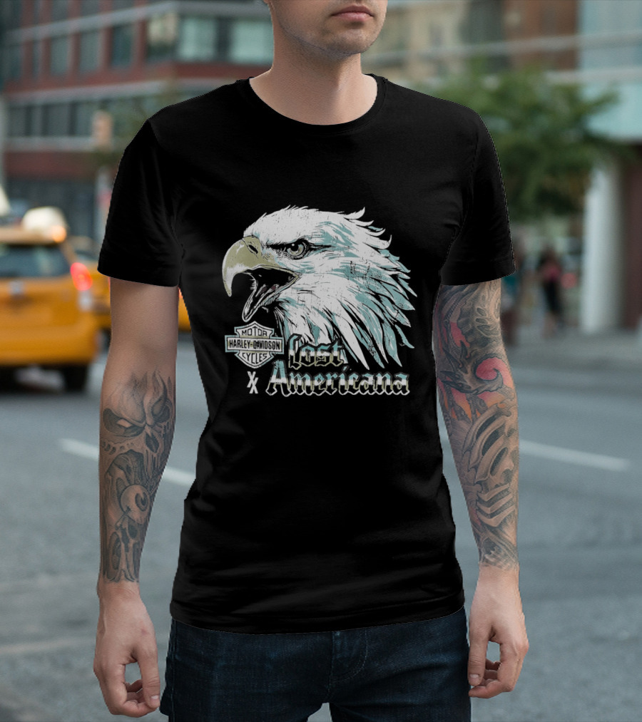 Machine Gun Kelly Harley Davidson Lost Americana Big Eagle Head T-Shirt