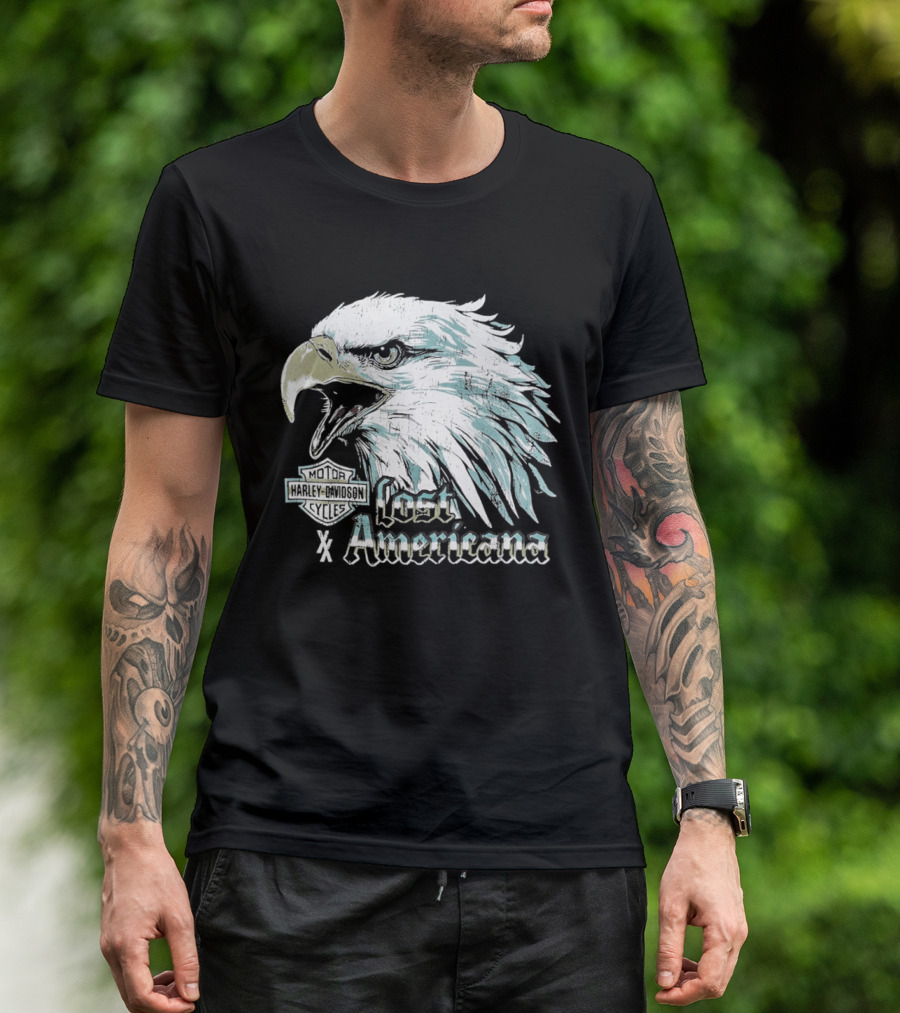 Machine Gun Kelly Harley Davidson Lost Americana Big Eagle Head T-Shirt