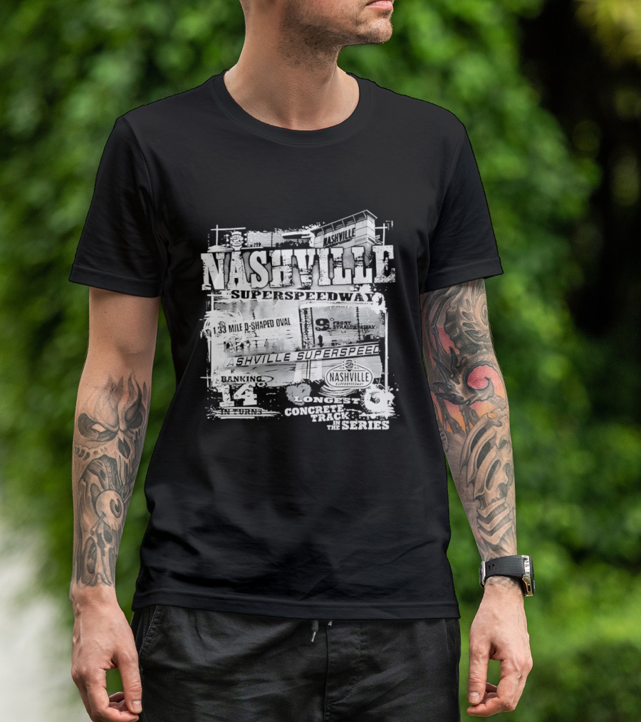 Nashville Superspeedway D Shaped Oval Longest Concrete Track In The Series Racing T-Shirt
