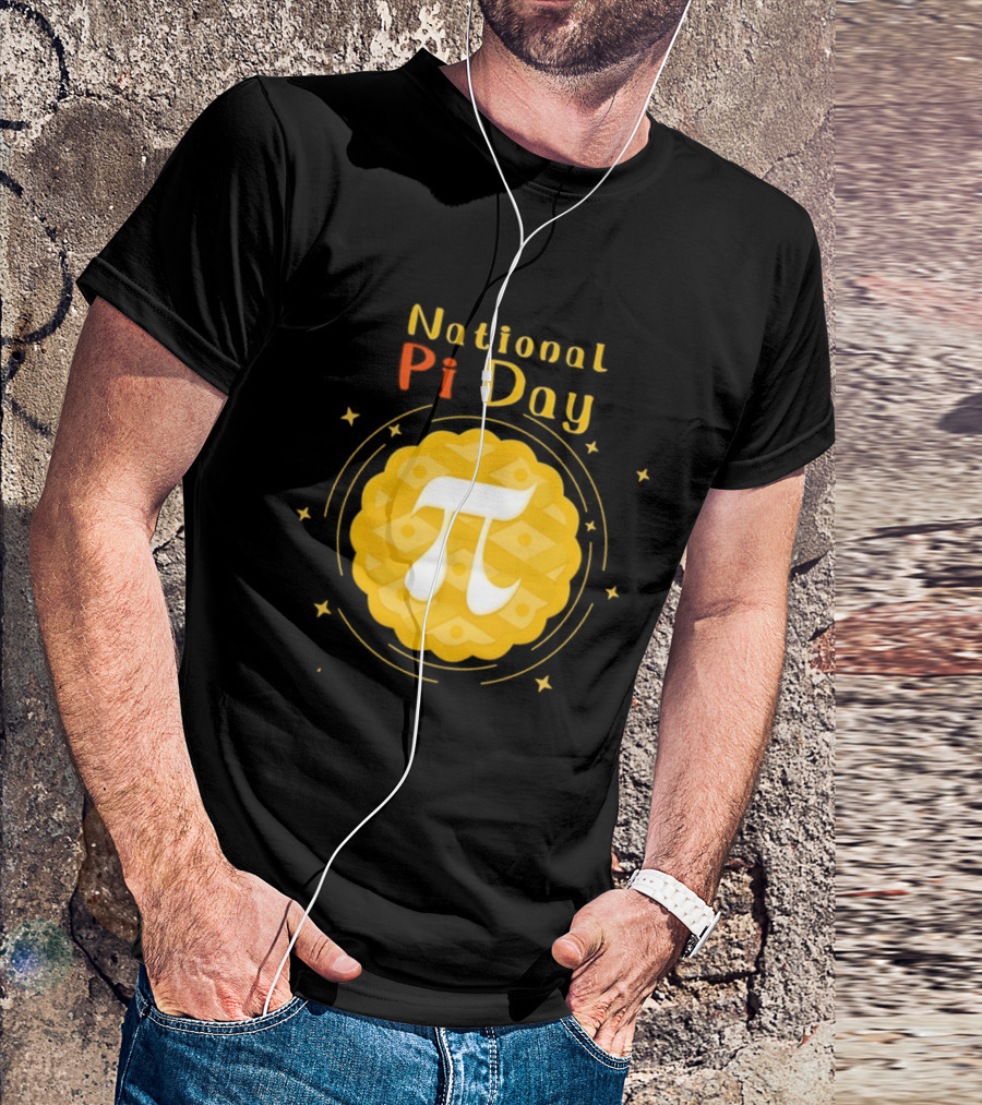 National Pi Day Pie Icon With Stars And Math T-Shirt
