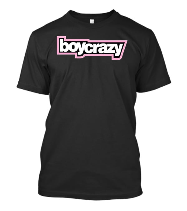 Boycrazy Pink And Black Bold Font T-Shirt