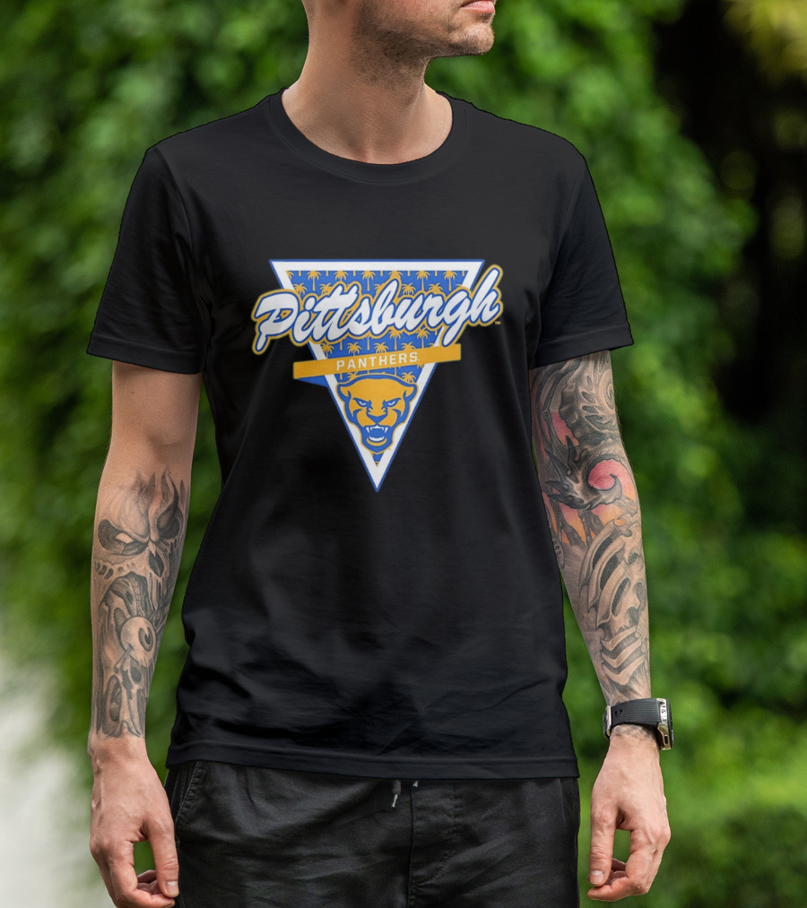 Pittsburgh Panthers Football Palm Tree Triangle T-Shirt
