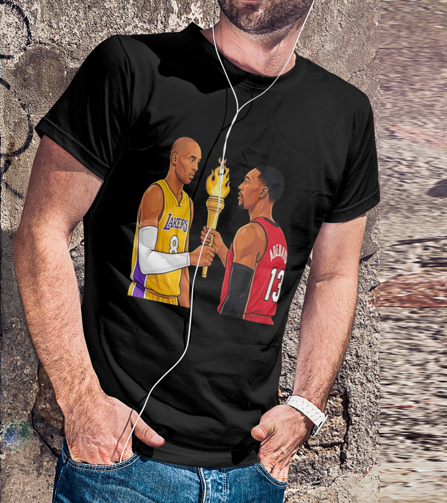 Kobe Lakers Number 8 Passing Torch To Adebayo Number 13 Basketball Moment T-Shirt