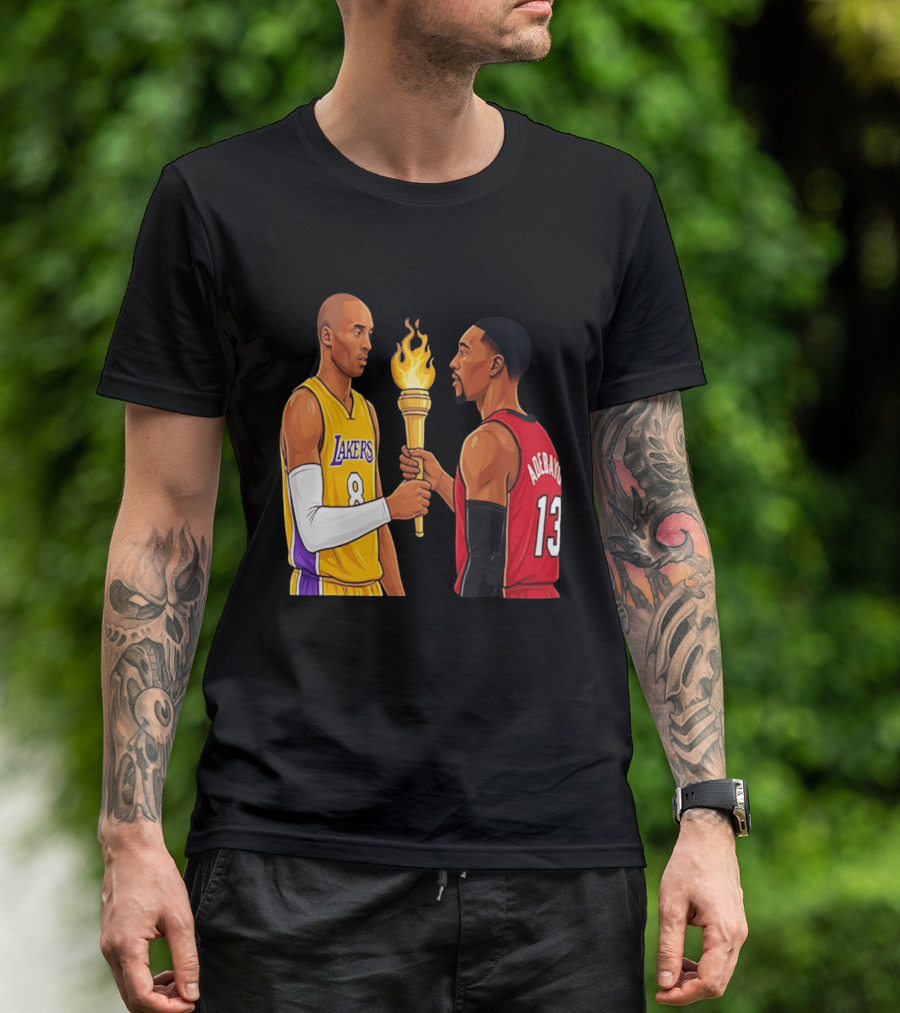 Kobe Lakers Number 8 Passing Torch To Adebayo Number 13 Basketball Moment T-Shirt